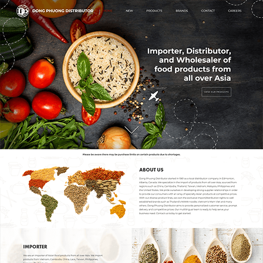Dong Phuong Distributor web site screenshot.